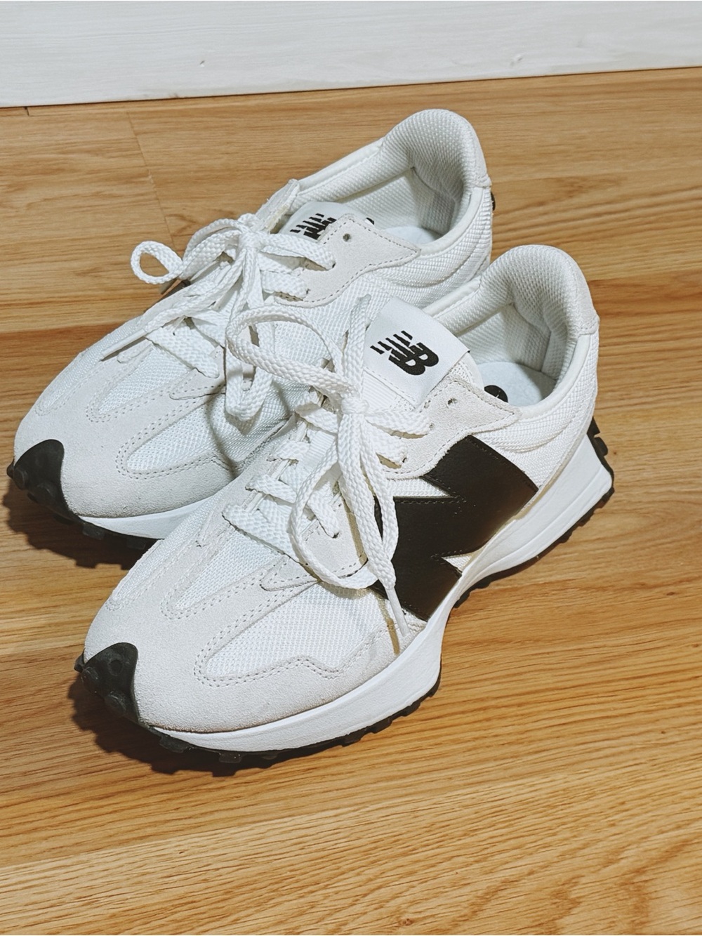 New Balance 327 - White & Cream with Black Accent